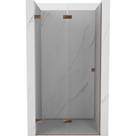 Mexen Lunar-F puerta de ducha plegable izquierda 75 cm, transparente, oro rosa - 836-075-000-60-00-L (1/5)
