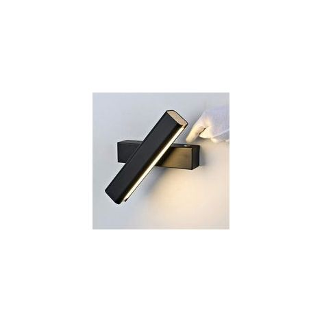 Applique murale LED en bois massif orientable 360°, avec interrupteur bouton-poussoir, pour chambre, salon, escalier –