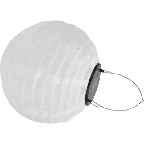Lanterne solaire LED étanche, lanterne chinoise en tissu, blanche, idéale pour les mariages, les fêtes et la décoration de la maison et du jardin. (1/5)