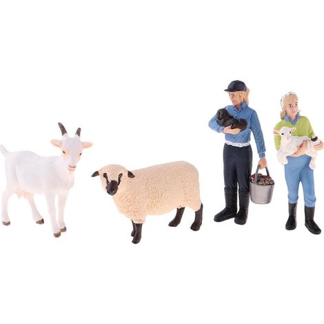 Ensemble de Figurines Réalistes d'animaux de Ferme Peintes à La Main, Figurines Miniatures pour Maison de Poupée (1/5)