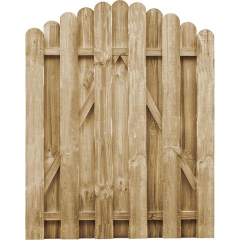 Les Tendances – Portillon bois en pin imprégné 100x125 cm – Design en arche – Résistant aux intempéries et à la pourriture – Écologique