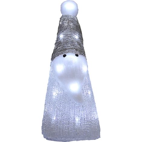 Monzana LED Acryl Figur Weihnachten Außen Innen Schneemann Santa Eisbär Pinguin Teddy Hirsch Wichtel Stern Weihnachtsmann Weihnachtsdekoration Weihnachtsbeleuchtung Dekofigur Santa weiß