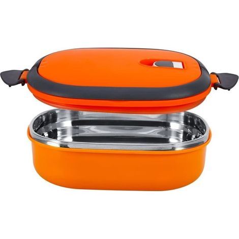 100 % auslaufsichere, isolierte Edelstahl-Lunchbox, ideal für Büro, Schule und den Transport von warmen/kalten Speisen. (1/4)