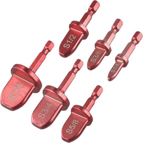 Kit de 6 espaciadores de tubería de cobre, vástago hexagonal, de 1/4 a 7/8 de pulgada.