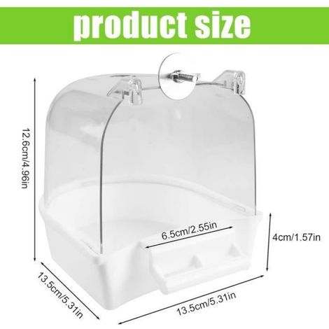Maison de bain pour cage à oiseaux : bain d'oiseaux multifonction à suspendre, baignoire pour oiseaux, abreuvoir à oiseaux (1/4)