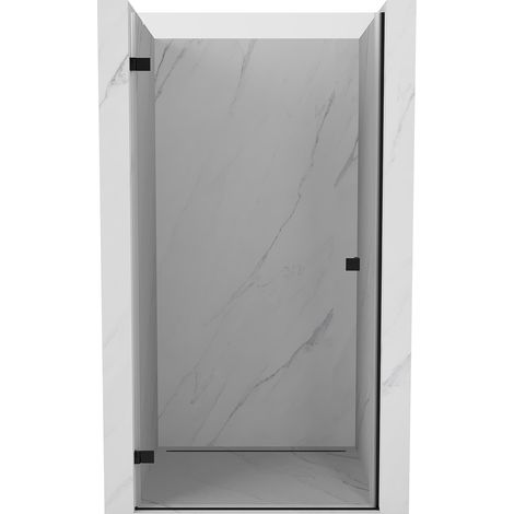 Mexen Lunar-B puertas de ducha abatibles izquierda 90 cm, transparente, negro - 832-090-000-70-00-L (1/5)