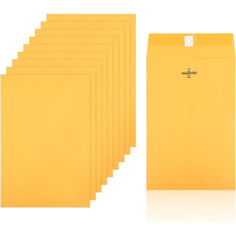 10pcs Enveloppes à Fermoir Robustes, 15,2x22,9cm Grande Enveloppe Kraft Épaisse Enveloppe Manille avec Fermeture à Fermoir pour Bureau Entreprise École Maison (1/5)