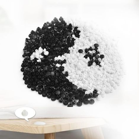 600 PCS 5MM Screw Hole Plugs Furniture Plastic Hole Covers Round Screw Covers Drilling Hole Covers for Decorating Furniture, Cabinets, Kitchens, Offices (Black and White) (1/5)