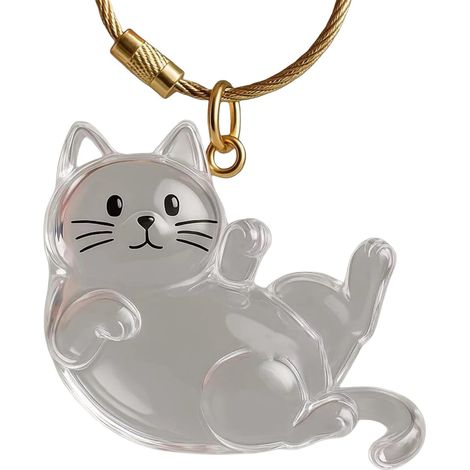 Recolector de pelo de gato de acrílico transparente, colgante decorativo de gato, llavero, caja de pelo de mascota de tamaño viaje, práctico recolector de pelo de mascota conmemorativo (1/5)