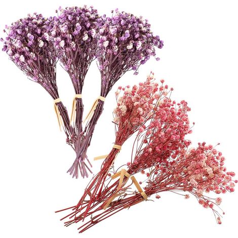 Lot de 6 Bouquets Décoratifs de Fleurs Séchées Naturelles Gypsophiles en Matériau pour Décoration Mariage Bohème et Prise de Photos Créatives (1/5)