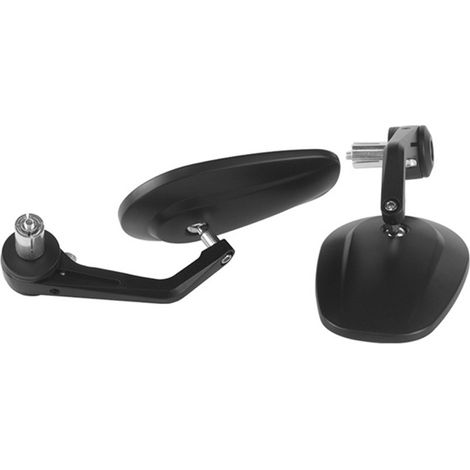 1 pair, Specification: B, Color: Black, Material: Aluminum alloy + glass, Motorcycle handlebar mirror, oval, 22M (1/4)