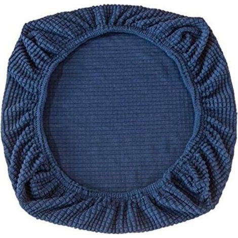 Lot de housses de chaise élastiques en spandex, lavables, pour chaises de bureau, salle à manger, bar, mariage, fête, décoration (bleu foncé) (1/4)
