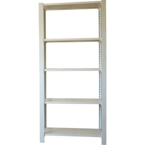 Officlick Étagère métal blanc 5 niveaux capacité 200 kg (1/4)