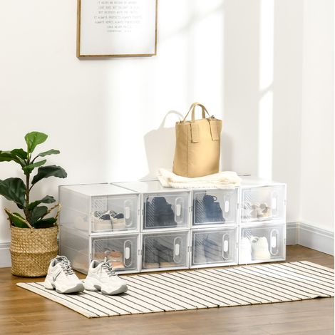 Meuble chaussures 8 cases modulaire transparent OKMYHOME (1/5)