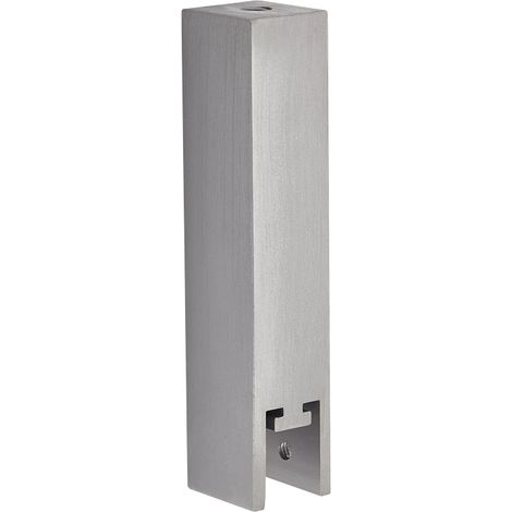Support intermédiaire sous tablette pour tube de penderie rectangulaire - Décor : Aspect inox brossé - Hauteur : 87,5 mm - Matériau : Aluminium - ITAR (1/3)