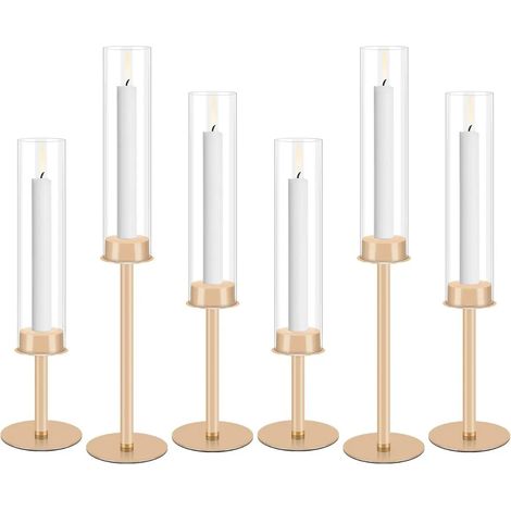 6PCS chandeliers de fer fête de mariage table décorée en or