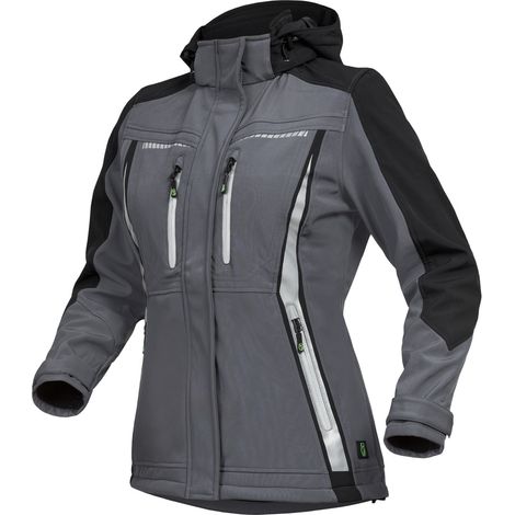 Leibwächter Sommer-Softshelljacke Damen FLXDS Gr. 44 grau/schwarz (1/5)