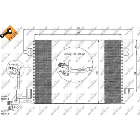 Condenseur, climatisation NRF 35291 AUDI 4B0260401F 4B0260401T 4B0260403B