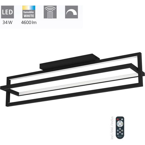 Plafond Sibérie Plastique LED blanc 34W 3000-6500K L: 78 cm B: 16 cm H: 23,5 cm Dimmable (1/5)
