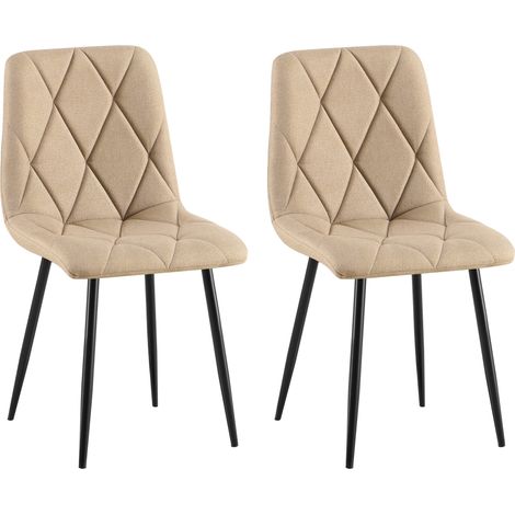 2er Set Esszimmerstuhl Clairton taupe Stoff