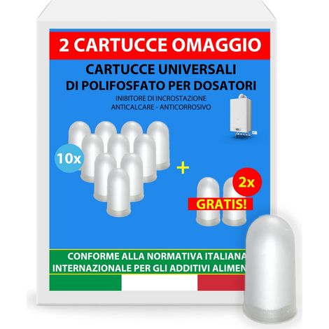 Cartucce Polifosfati per Caldaia Ricarica Universale da 12 Pastiglie di Polvere Concentrata per Filtrazione Acqua - Filtro Anticalcare e Anticorrosivo