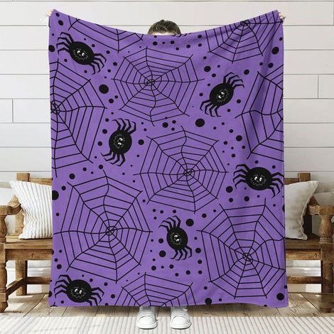 Couverture Citrouille Halloween - Flanelle Douce et Chaude - Pour Chambre à Coucher Canapé ou Extérieur - 150 x 200 cm - 1 Pièce (1/5)