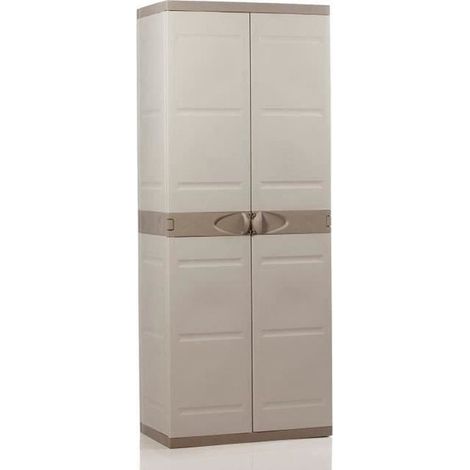 Armoire de jardin haute en résine 176x70x45cm – 4 étagères – Sans entretien – Pour espaces extérieurs – Plastiken (1/8)
