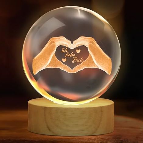 Jahrestag Geschenk für Sie - Ich Liebe Dich Geschenke für Freundin Kristall Glaskugel Geburtstagsgeschenk für Frauen Freundin Weihnachten Hochzeit Valentinstag Geschenke