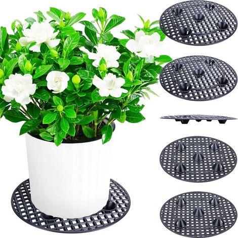Lot de 6 supports élévateurs pour pots de fleurs,30cm pour éviter la pourriture et les dommages sur terrasse et terrasse (1/5)