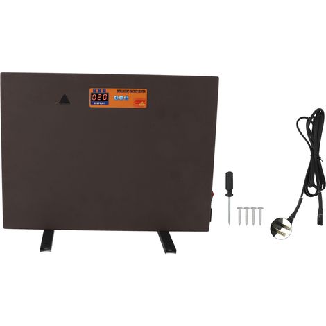 Poulailler chauffage marron contrôle manuel 150W 4 modes écran numérique minuterie antidéversement chauffage pour poules animaux prise US 110V (1/5)