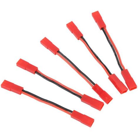 Connecteur JST Femele-Femele - Câble Adaptateur 22 AWG - Pour Modèles RC et ESC - Longueur 5 cm - Lot de 5 (1/5)