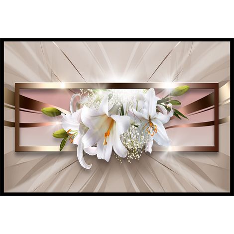 Affiche encadrée fleurs blanches élégantes (1/5)