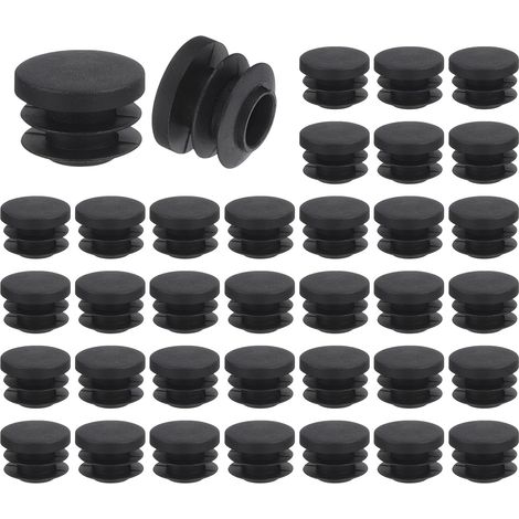 Bouchons de Pieds Rond - 36 Pièces - Plastique PE Noir - Protection Antidérapante - Pour Chaises Tables Canapés - Diamètre 20mm (1/5)