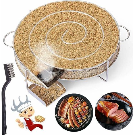 Générateur Fumée Froide - Acier Inoxydable 19 x 16,5 x 5 cm - Pour Fumoir Barbecue - Spirale Fumage Sans Flamme - 1 Pièce (1/5)