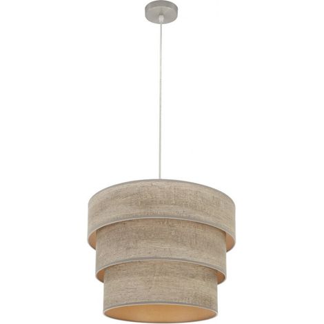 Ciondolo Triplo Sorriso 1xe27 Nichel/Legno Grigio Regx40x40 Cm (1/4)