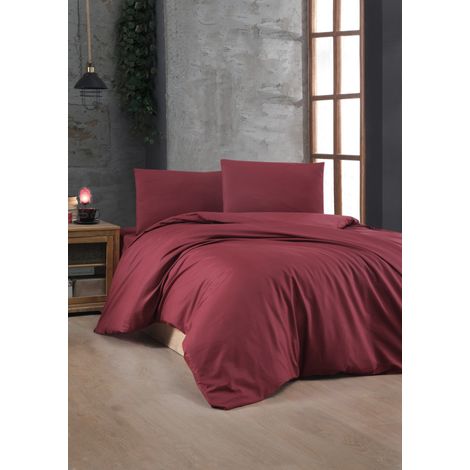 Funda nórdica, funda nórdica, ropa de cama Set Maroon (1/3)