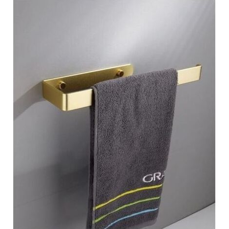 Pair Porte-serviettes de salle de bain en acier inoxydable 304, porte-serviettes adhésif sans perçage, porte-serviettes mural et perçage (doré) (1/5)