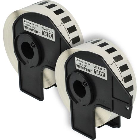 vhbw 2x Label Roll with Holder 29mm x 30.48m (1 Label) compatible with Brother PT QL-570, QL-580, QL-580N, QL-650 Label Maker (1/4)
