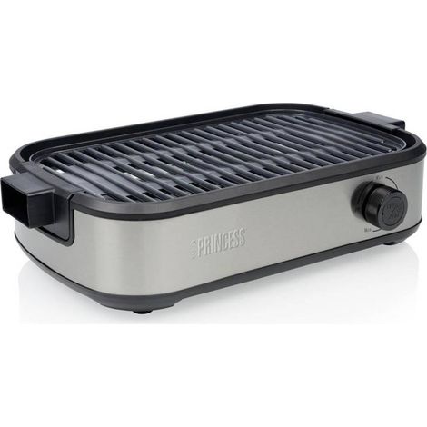 Princess 103215 électrique, plaque de grill, table Barbecue de table revêtement anti-adhésif, voyant lumineux noir (1/4)