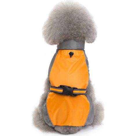 Imperméable pour animaux de compagnie à nouer, collier de dressage, cordon de serrage réglable, pour chiens et chats de petite taille (Orange 6XL) (1/3)