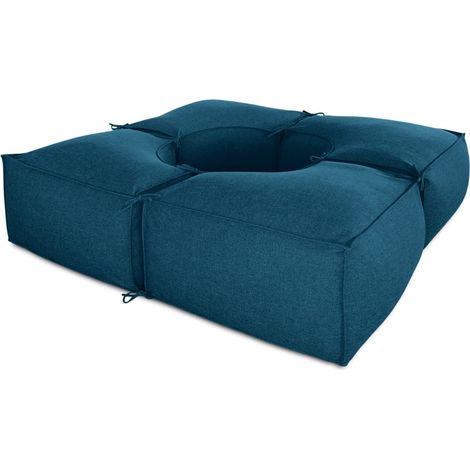 EVERGREENWEB Salotto da giardino Elegante, Tessuto di alta Qualit… Idrorepellente e sfoderabile - Pouf da esterno giardino, Outdoor & Indoor- Puff divano 4 pezzi 200x200 cm, Made in Italy BLU (1/5)