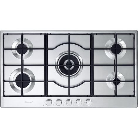 De'Longhi SLF 590 LX Slim Lite Piano cottura Gas 90 cm 5 Fuochi Bruciatore Tripla Corona Wok 3800 W colore Acciaio Inox (1/2)