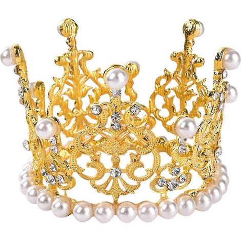 Couronne de perles et cristaux artificiels pour gâteau d'anniversaire (1/5)