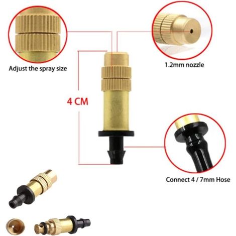 BDD Set di 12 irrigatori regolabili, ugello nebulizzatore regolabile, spruzzatore a microgetto in ottone, strumento di irrorazione agricola per sistema di irrigazione da giardino, spruzzatore a spruzz (1/3)