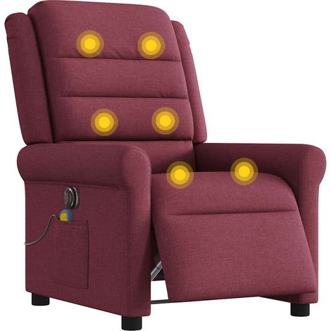 Maison Exclusive - Sillón de masaje reclinable eléctrico tela roj