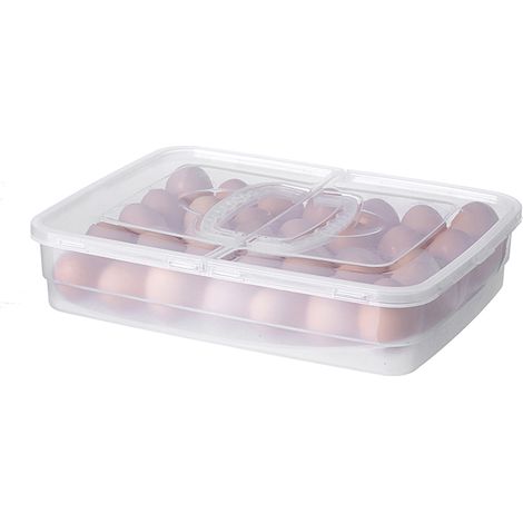 Boîte à œufs - 34 alvéoles - Plastique robuste avec poignée pour transport sûr et rangement compact cuisine (1/4)