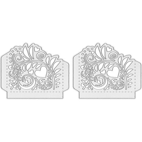 Lot de 2 matrices de découpe en acier au carbone pour gaufrage, pochoirs décoratifs pour scrapbooking et loisirs créatifs. (1/4)