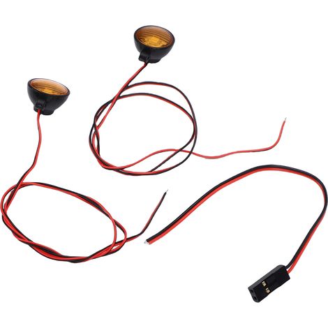 Phares LED ronds orange pour voitures télécommandées avec supports métalliques réglables (1/5)