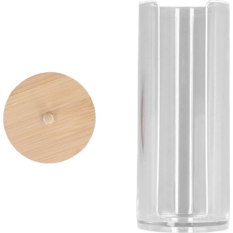 Distributeur de cotons-tiges cosmétiques, étui transparent pour cotons-tiges de maquillage, boîte de rangement ronde avec couvercle (1/5)