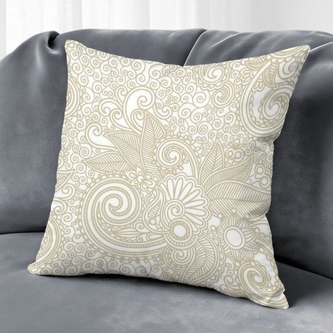 Housse de coussin fleurs jardin, décoration intérieur extérieur,50×50cm (1/5)